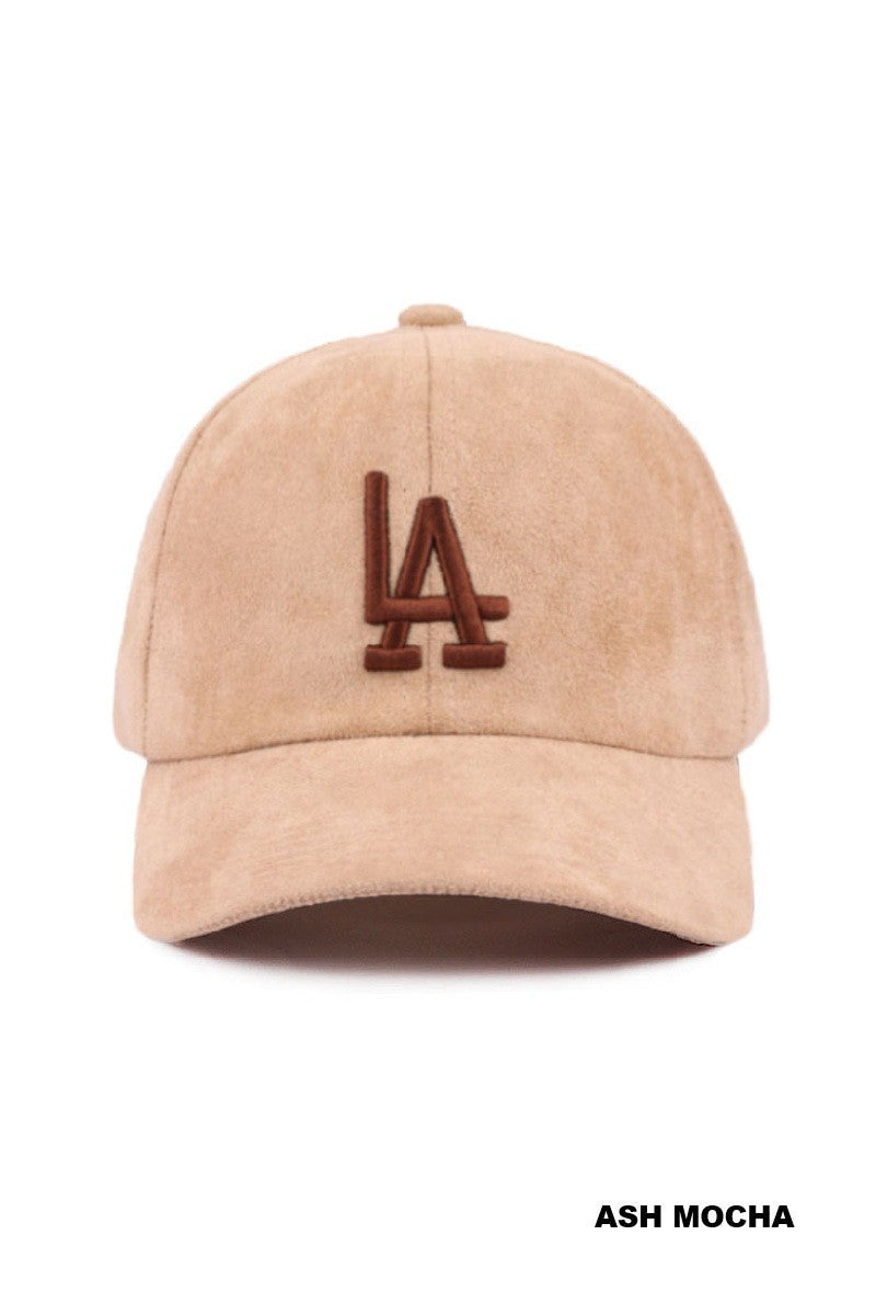 La City Logo Classic Suede Baseball Cap