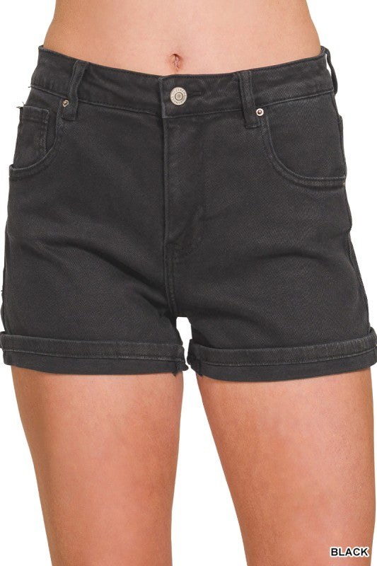 5 Pockets Cuffed Shorts