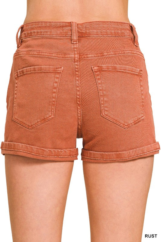 5 Pockets Cuffed Shorts