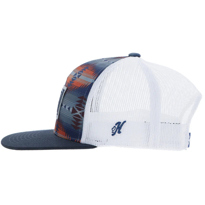 "Doc" Hat Navy/White Aztec w/Rectangle Patch