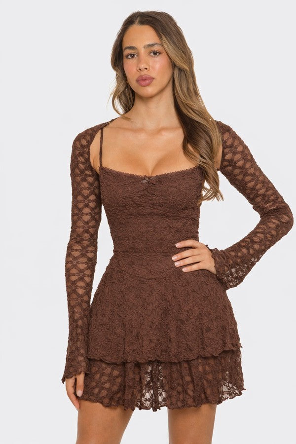 Lace Dress With Bolero Set Lace Dress With Bolero Set