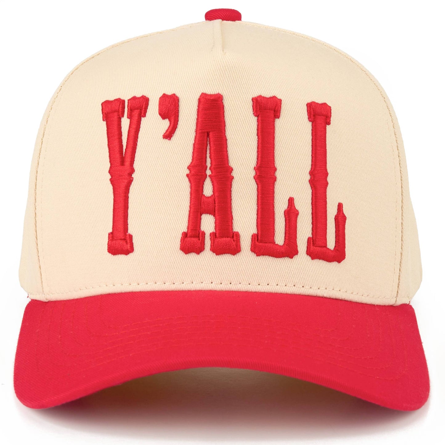 C.C Y'ALL Letter Embroidered Two Tone Trucker Hat