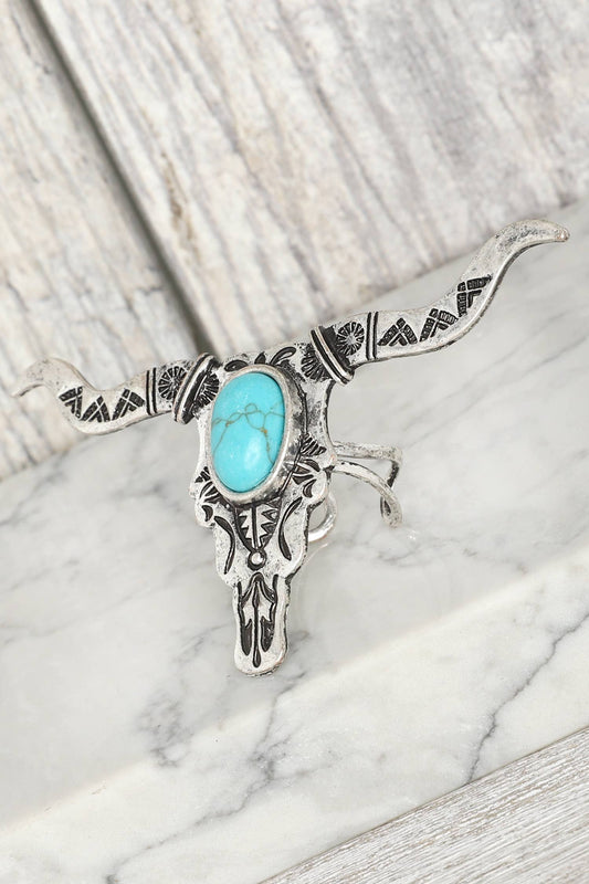 Western Turquoise Steerhead Cuff Ring