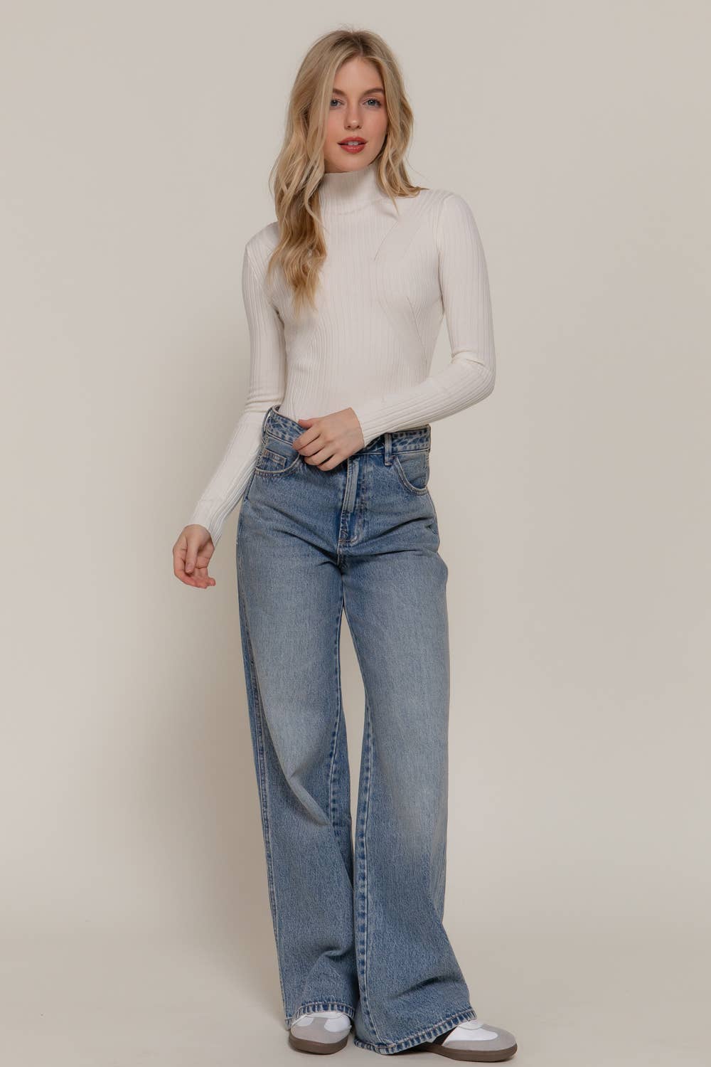 Long Sleeve Turtle Neck Sweater Bodysuit