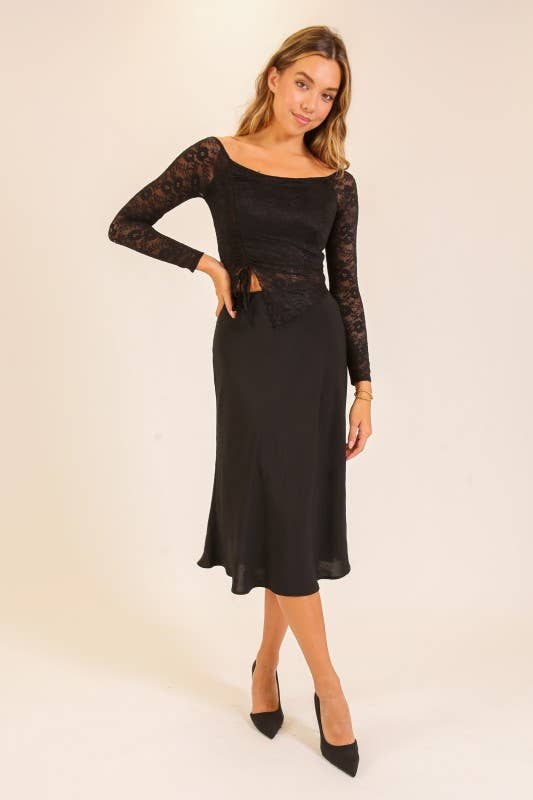 Romance Lace Drawstring Top