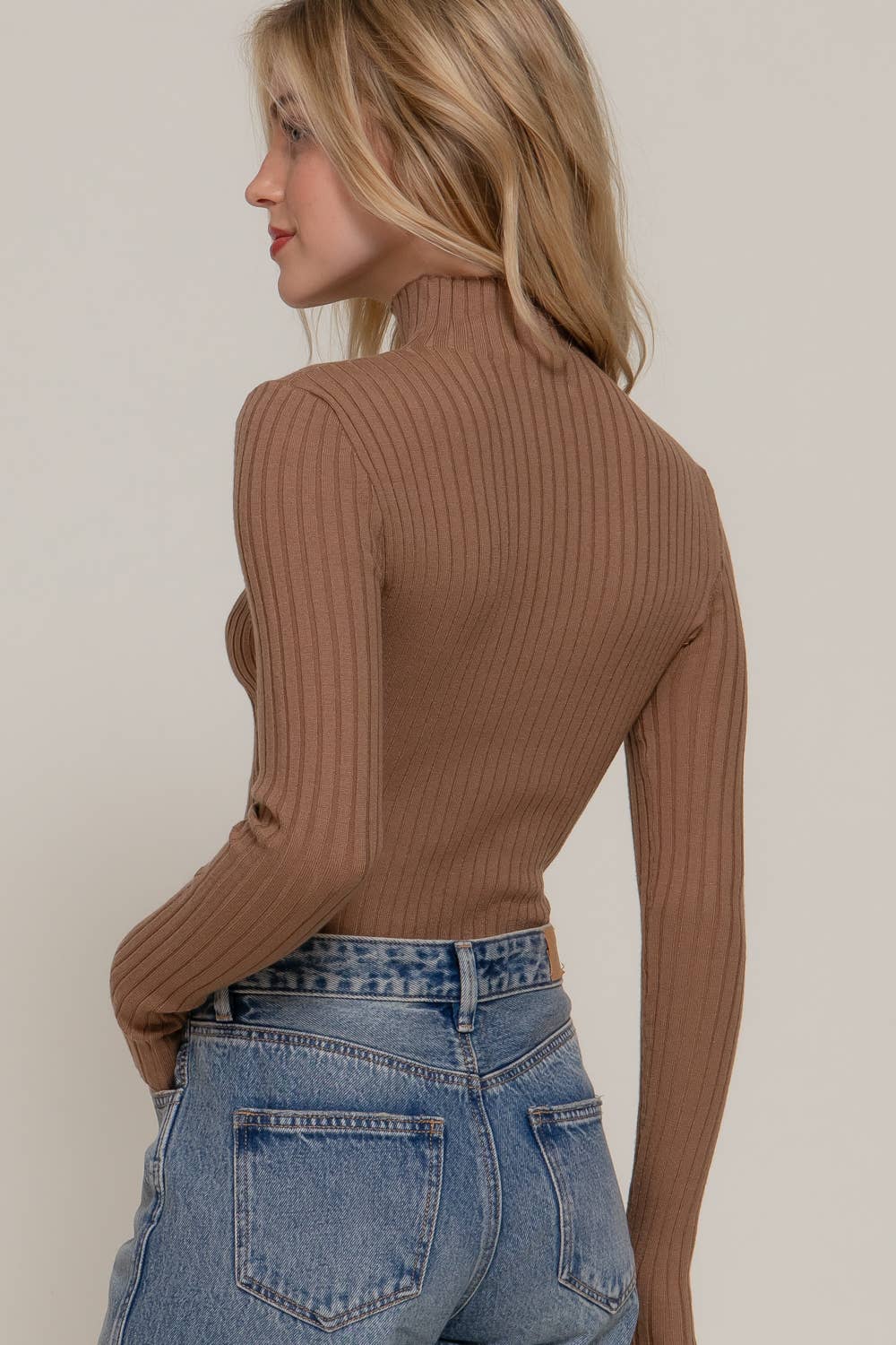 Long Sleeve Turtle Neck Sweater Bodysuit