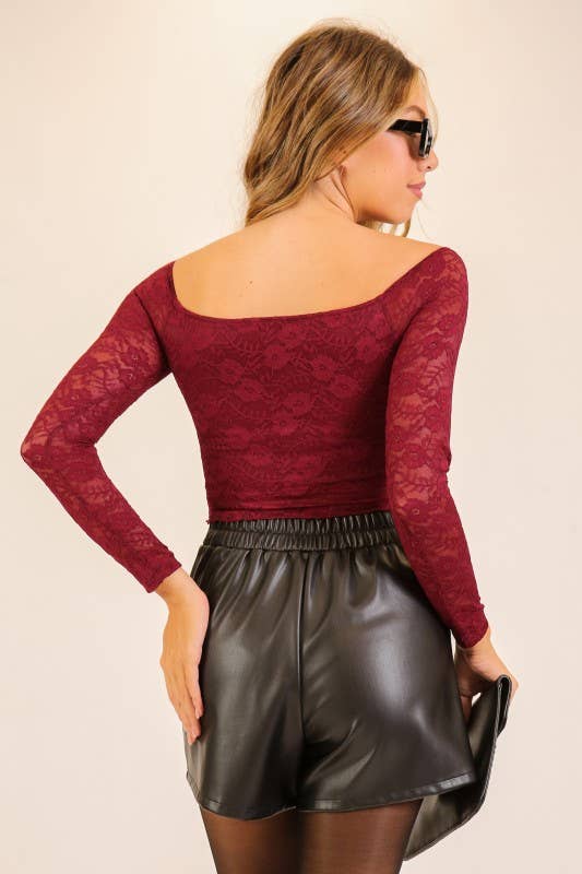 Romance Lace Drawstring Top