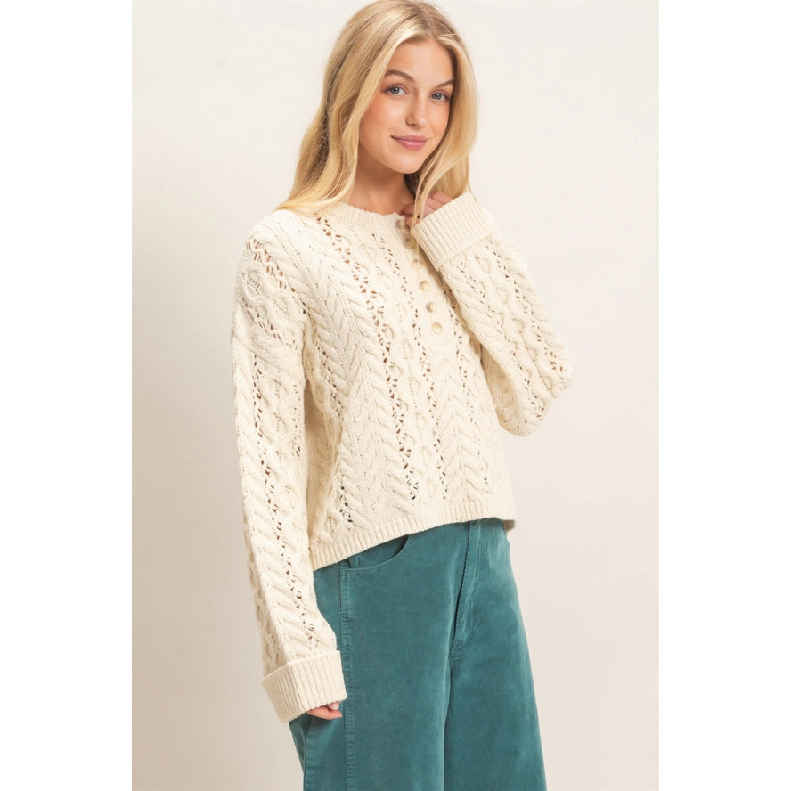 Cable Knit Henley