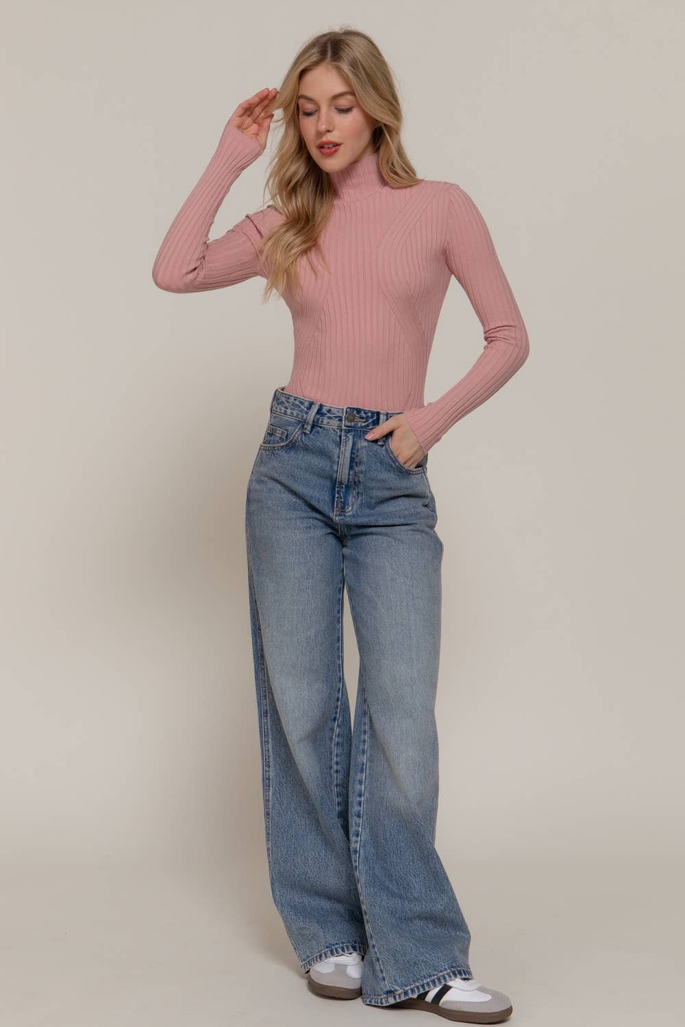 Long Sleeve Turtle Neck Sweater Bodysuit