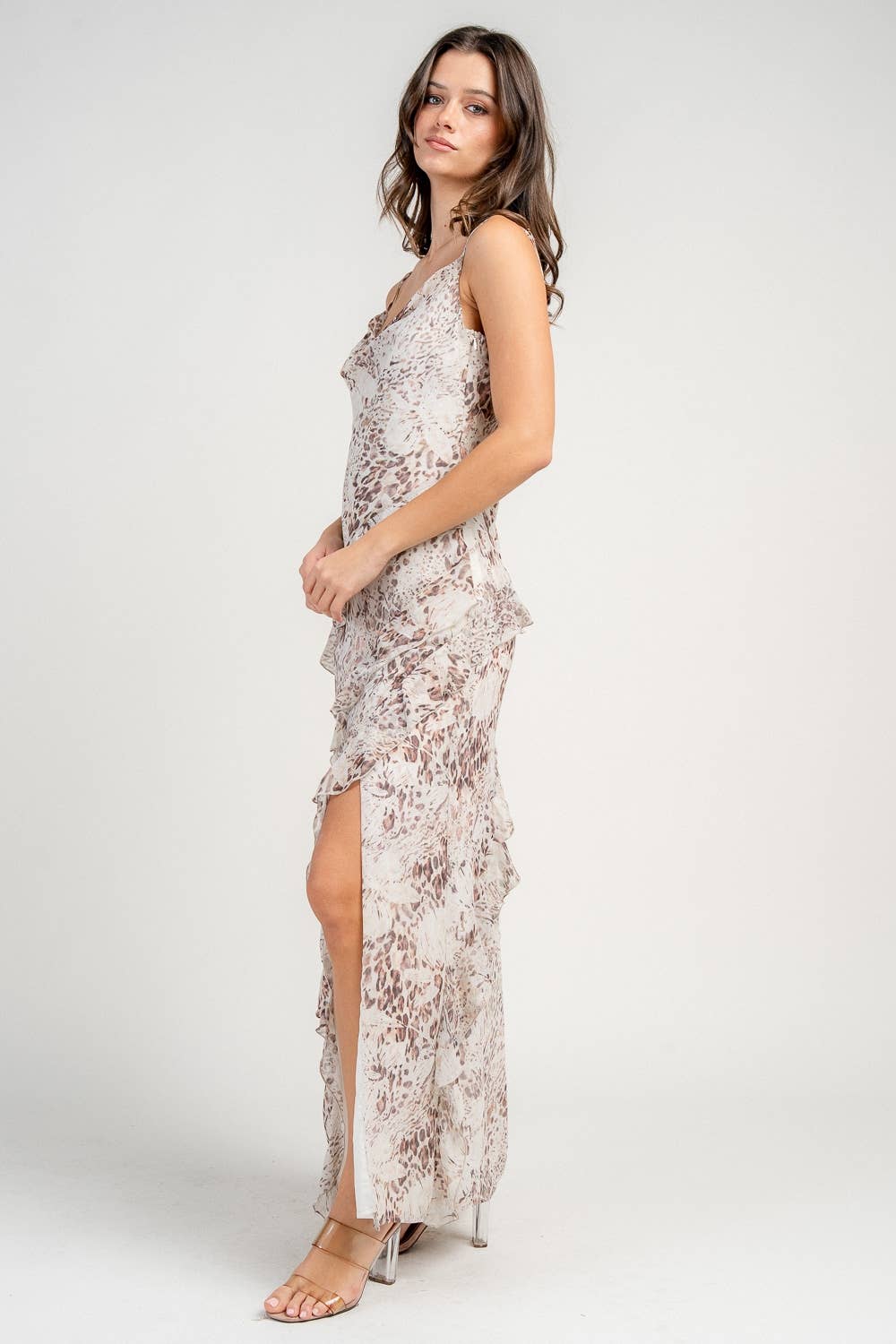 CD30859S YORYU TENCEL RUFFLE MAXI DRESS