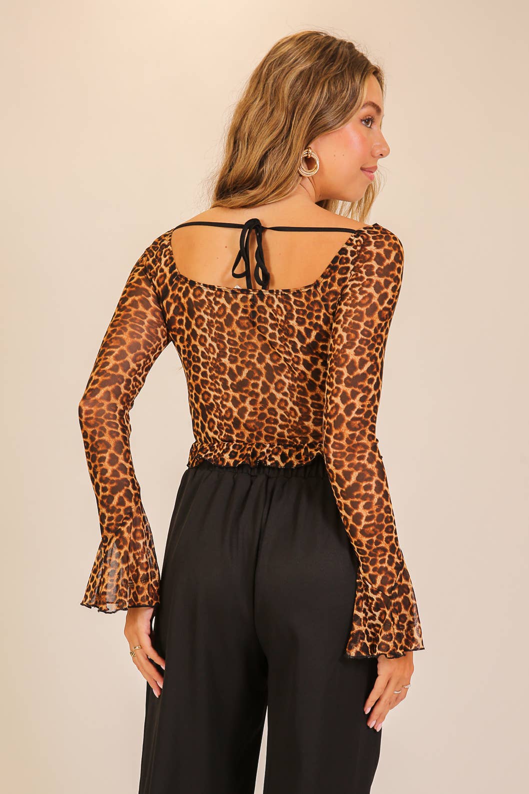 Leopard Print Lace-Trim Corset Top