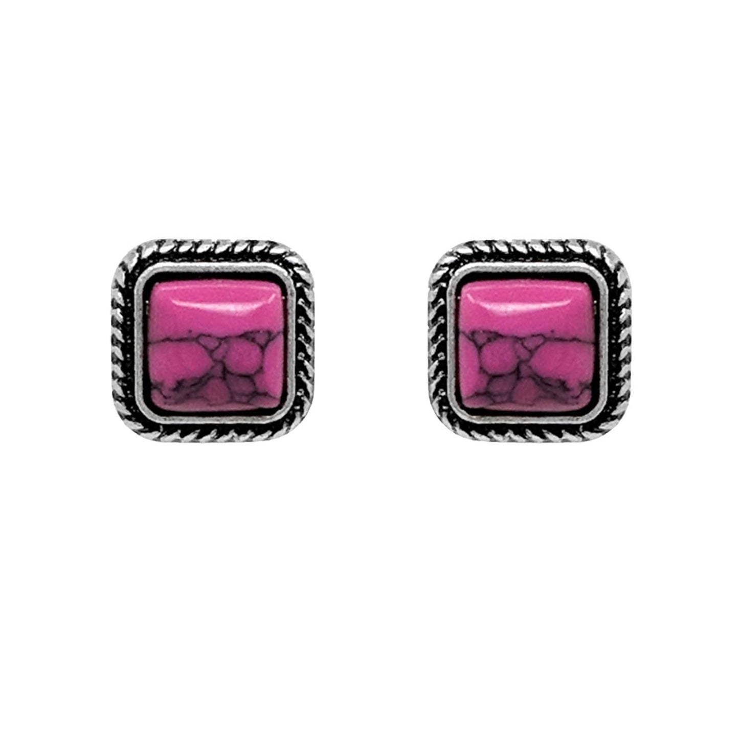 Western Navajo Turquoise Square Earrings