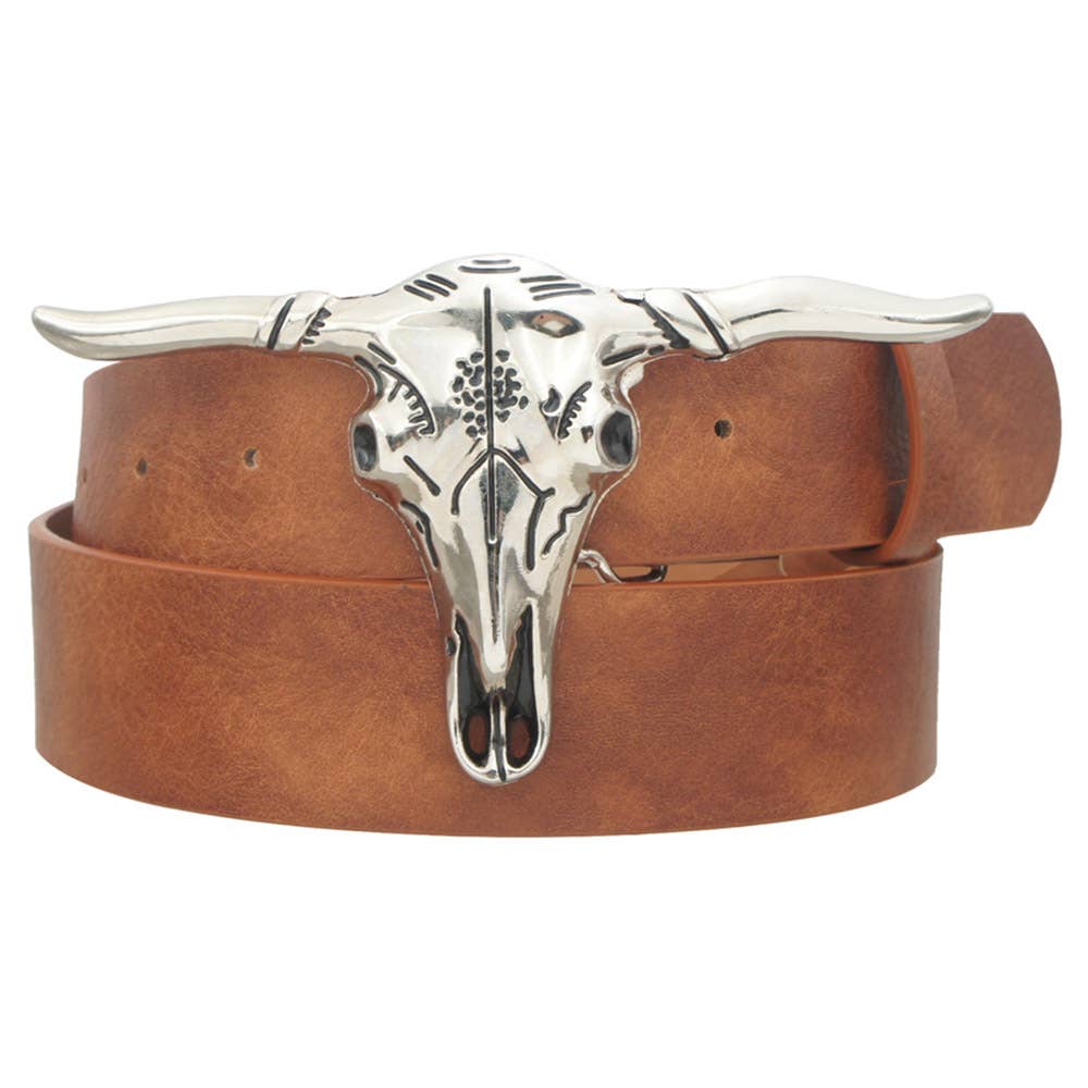 LUNA LONGHORN 3D BUCKLE BELT, IW 38088WSHASL