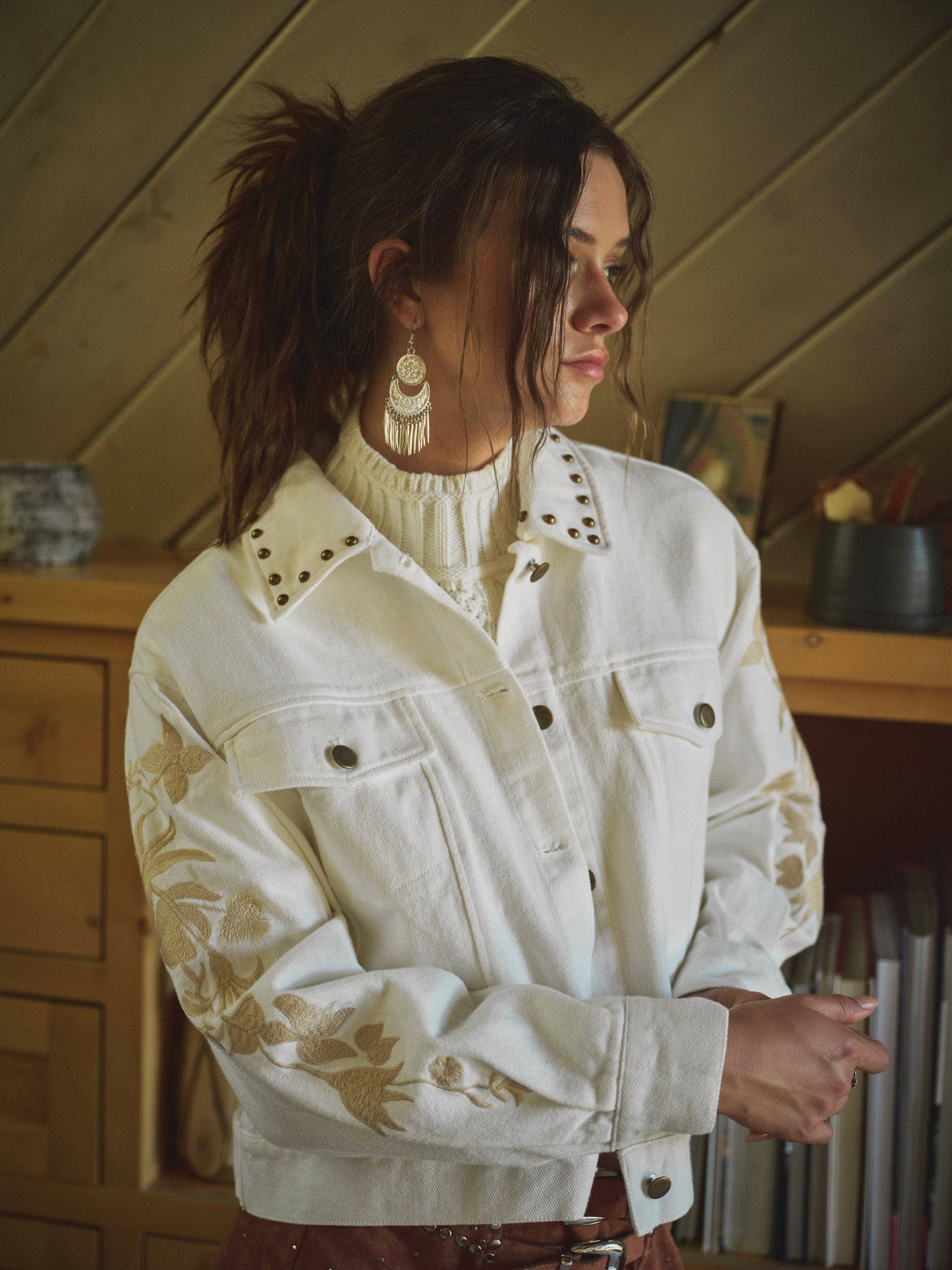 36284J - Yee Haw Howdy Western Denim Jacket