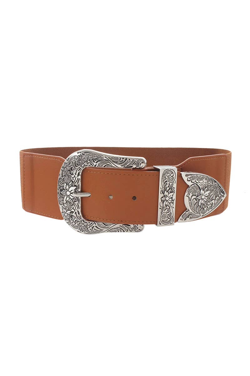WIDE WESTERN BUCKLE ELASTIC BELT, IE 75000ASL