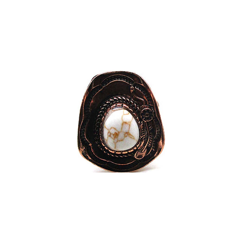 WESTERN COWBOY HAT DESIGN CUFF RING, SR 0334 SA