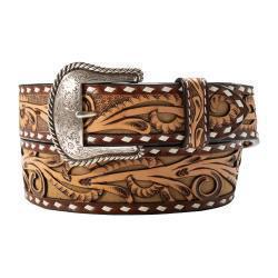 3D Mens Belt 1 3/4"-1 1/2" Tan Roughout Underlay Brown