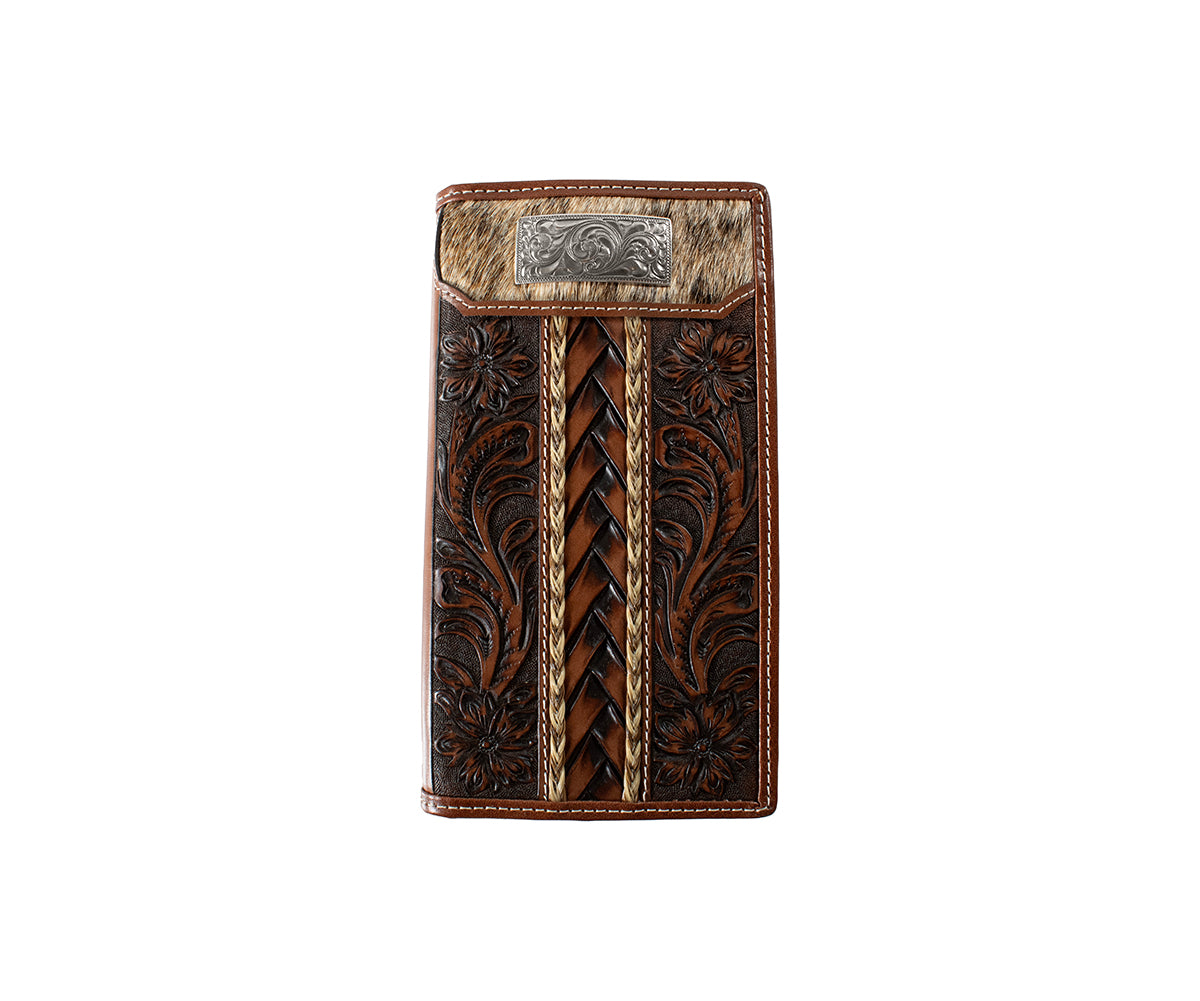 3D Mens Rodeo Style Wallet Braided Horsehair Brown