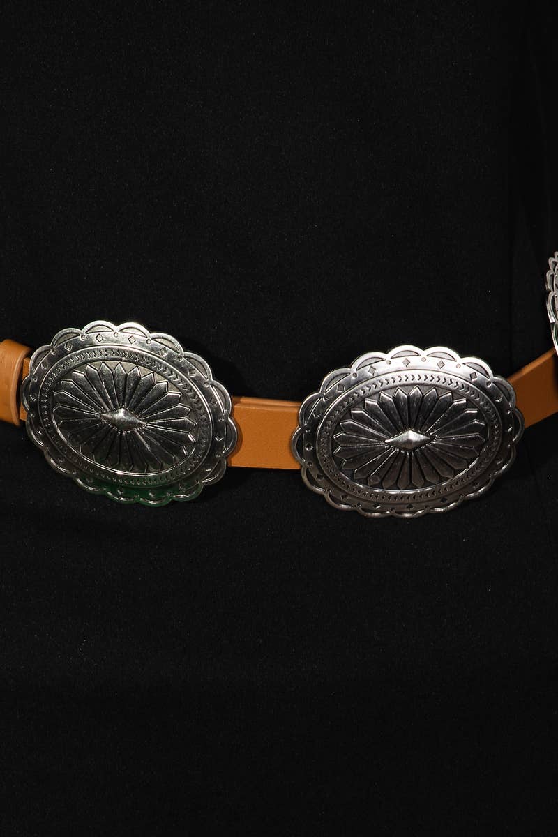 Large Concho Disc Western Belt