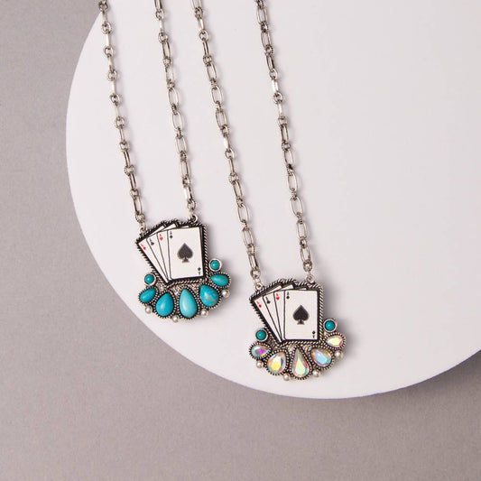 Western Ace of Spades Pendant Necklace