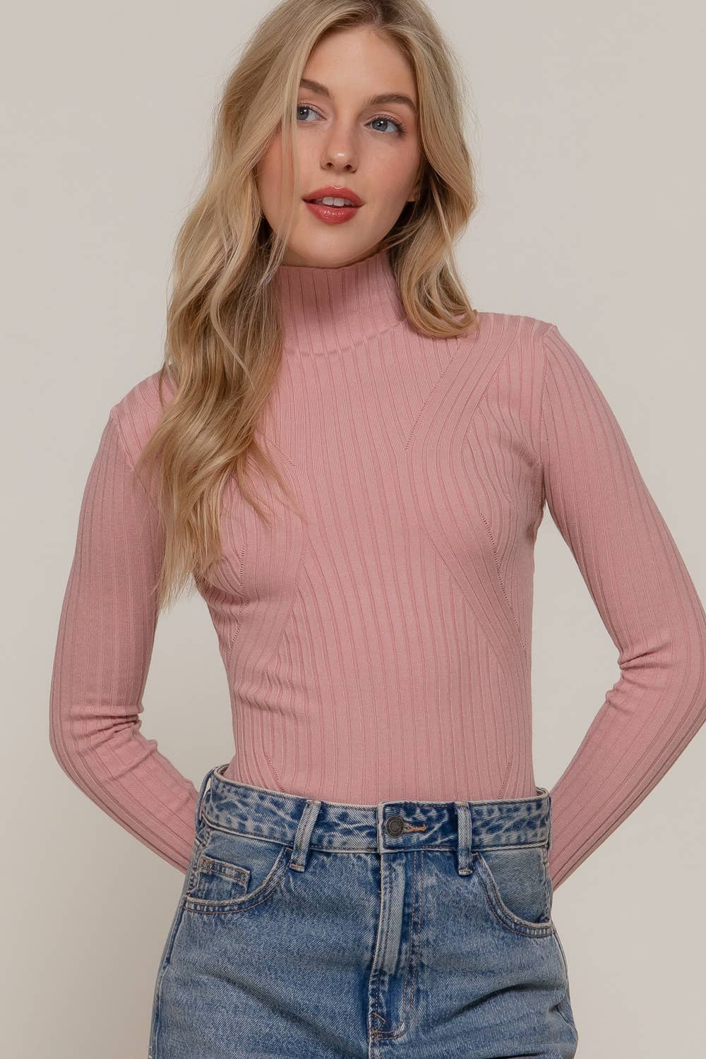 Long Sleeve Turtle Neck Sweater Bodysuit