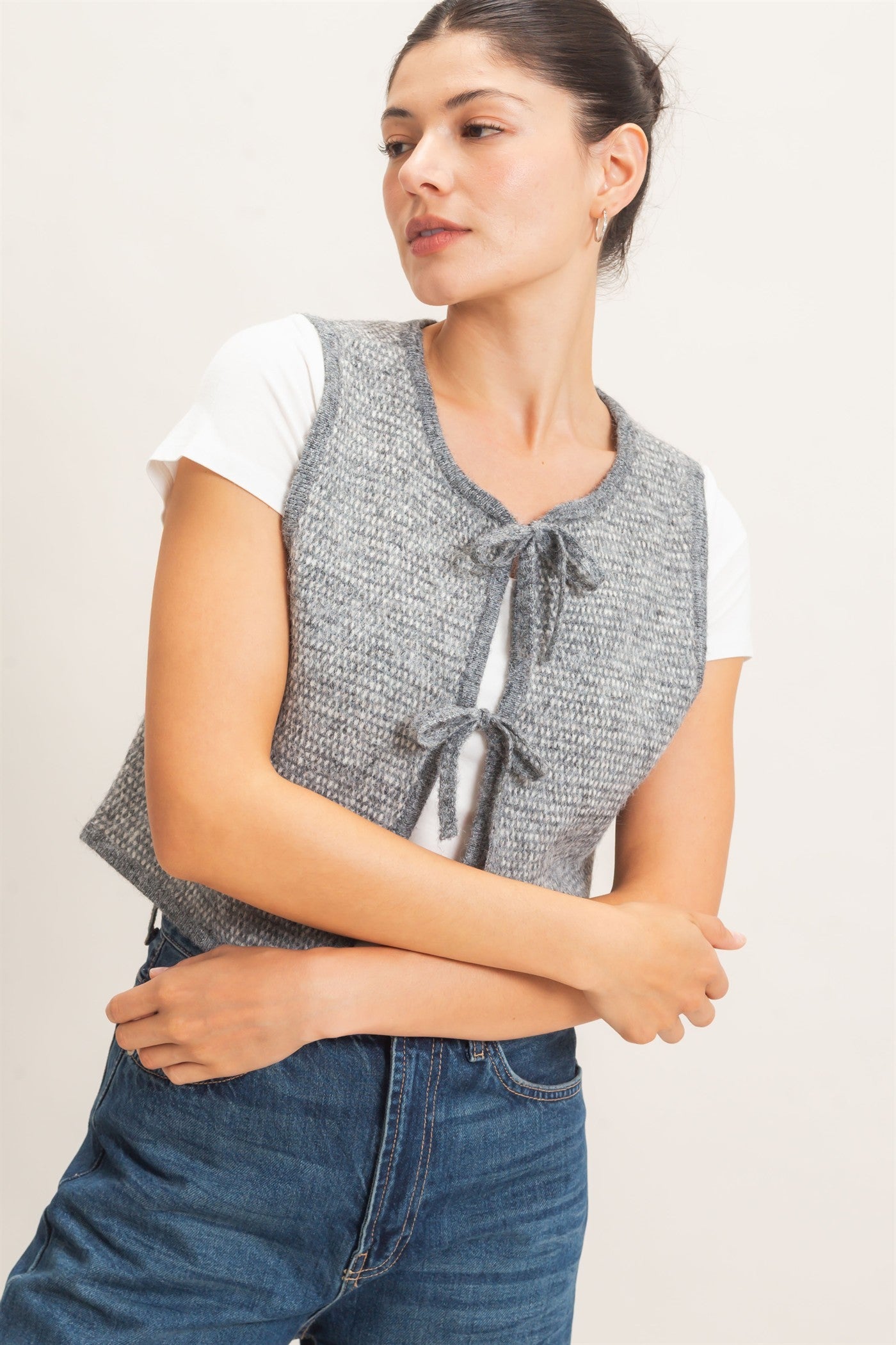 Sweater Vest With Front Ties