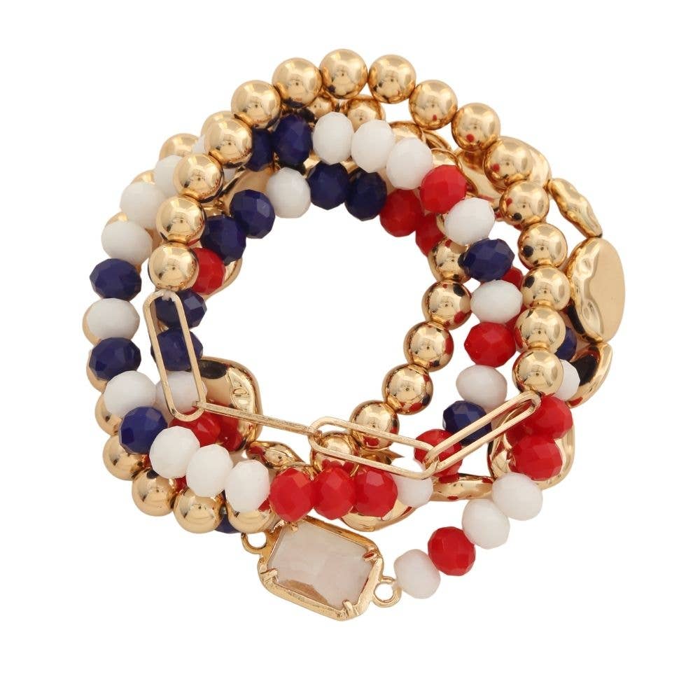BEAD MULTI STRAND STRETCH BRACELET SET, CB 2286