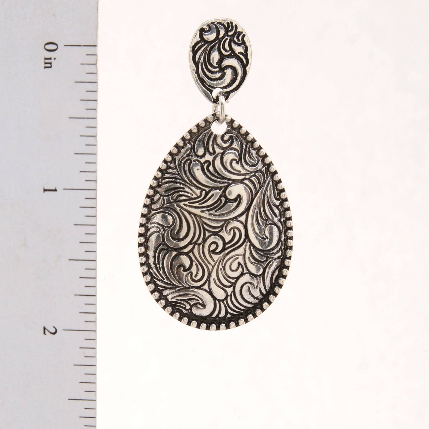 WESTERN STYLE FILIGREE PATTERN TEARDROP DANGLE , SE 2605 SA