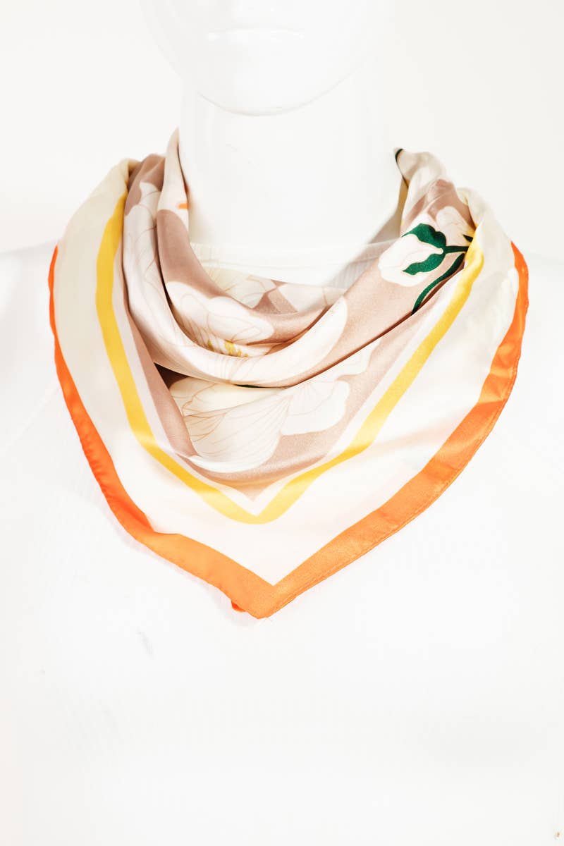 Flower Pattern Square Scarf