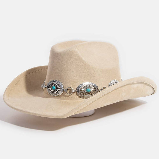 Turquoise Stud Concho Belt Western Cowboy Hat