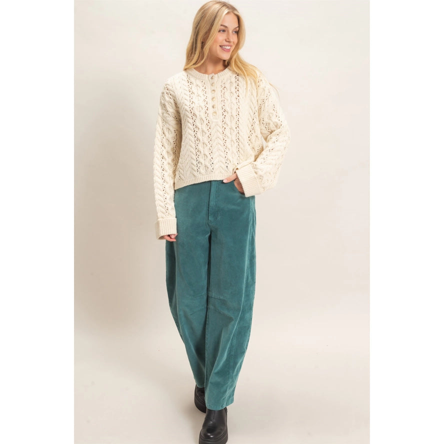 Cable Knit Henley