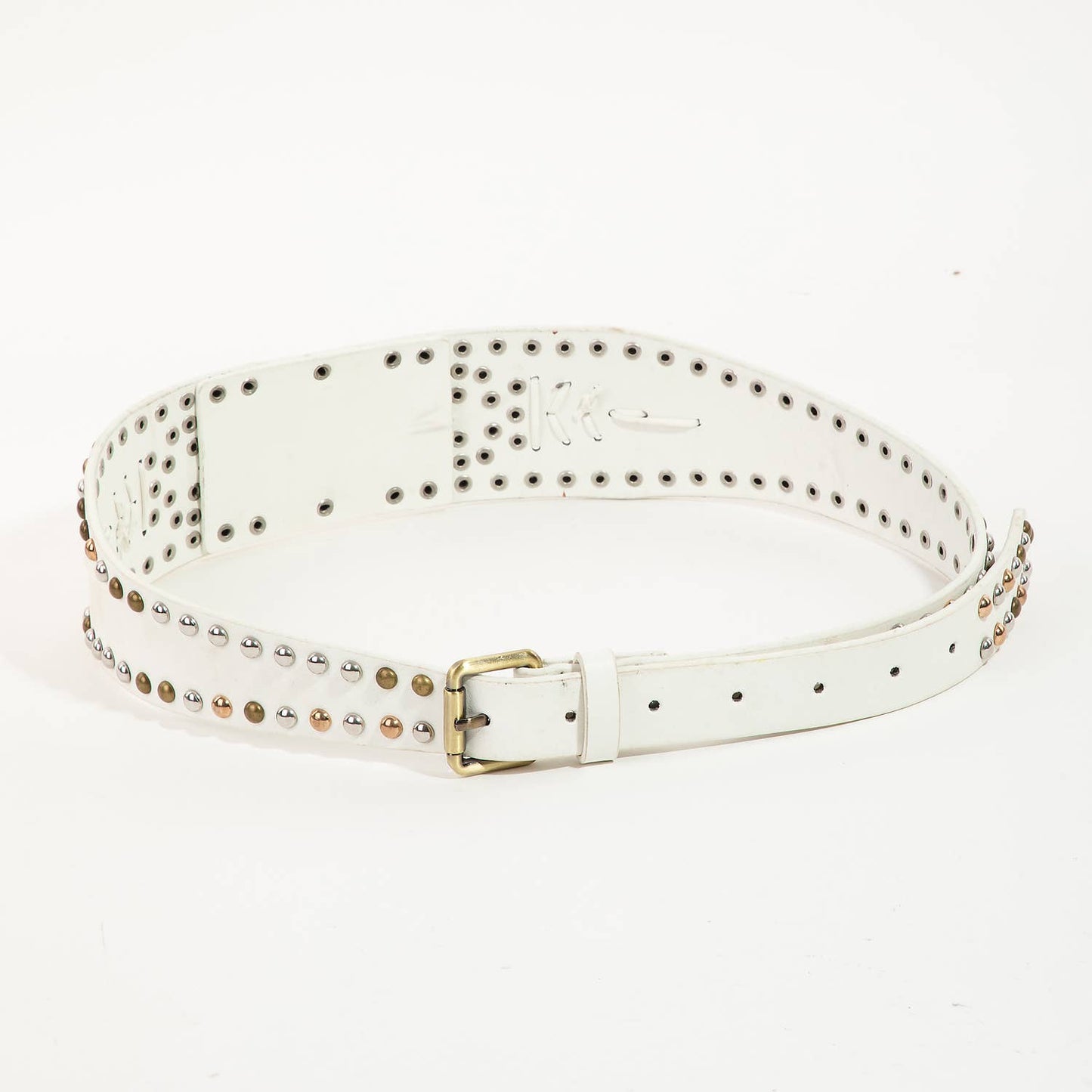 Double Studded Faux Leather Belt