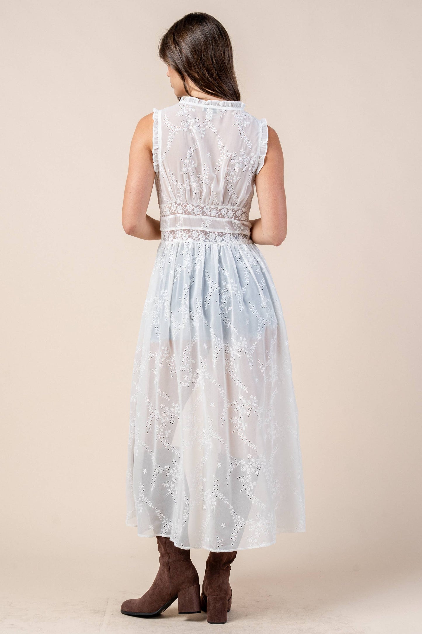 CTWS10419E EMBROIDERED CHIFFON TOP