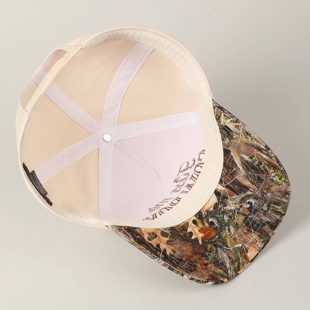 Kiss Me Cowboy Embroidery Two-Tone Cap