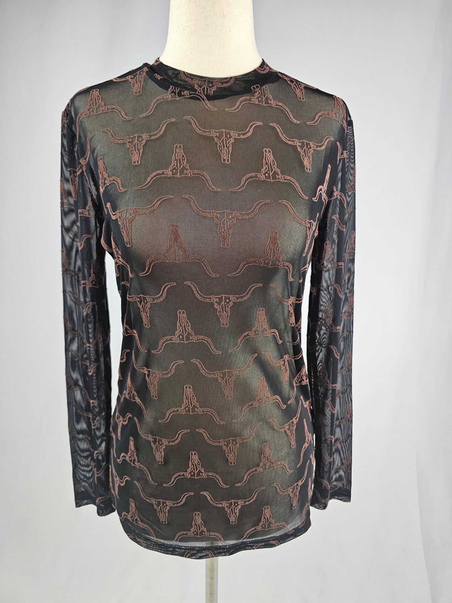 MK396 3D Printed Longhorn Mesh Top - Black/Brown