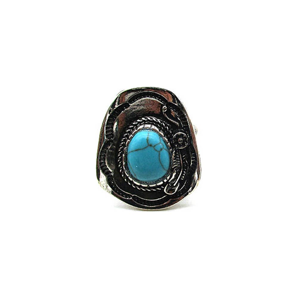WESTERN COWBOY HAT DESIGN CUFF RING, SR 0334 SA