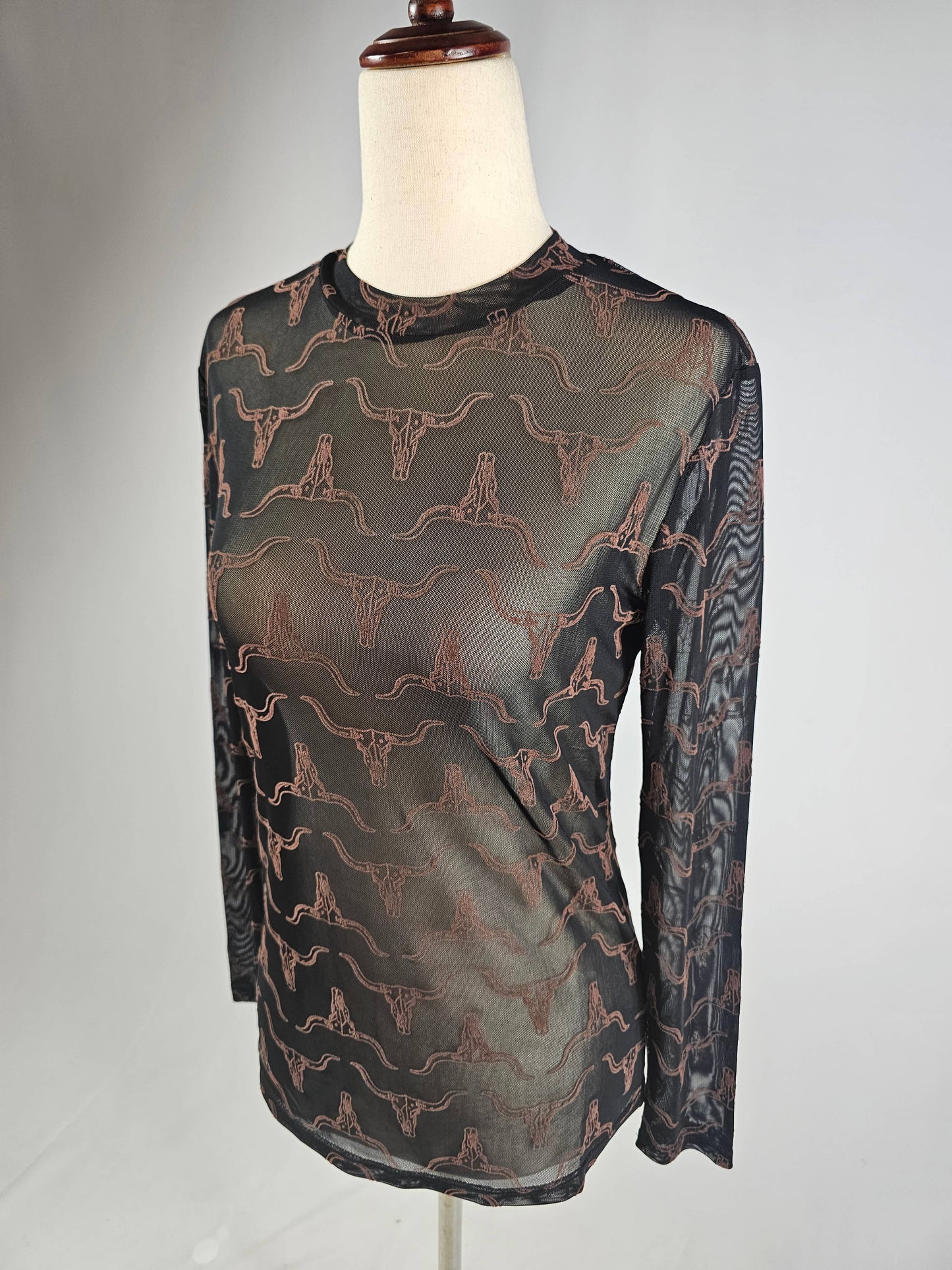 MK396 3D Printed Longhorn Mesh Top - Black/Brown