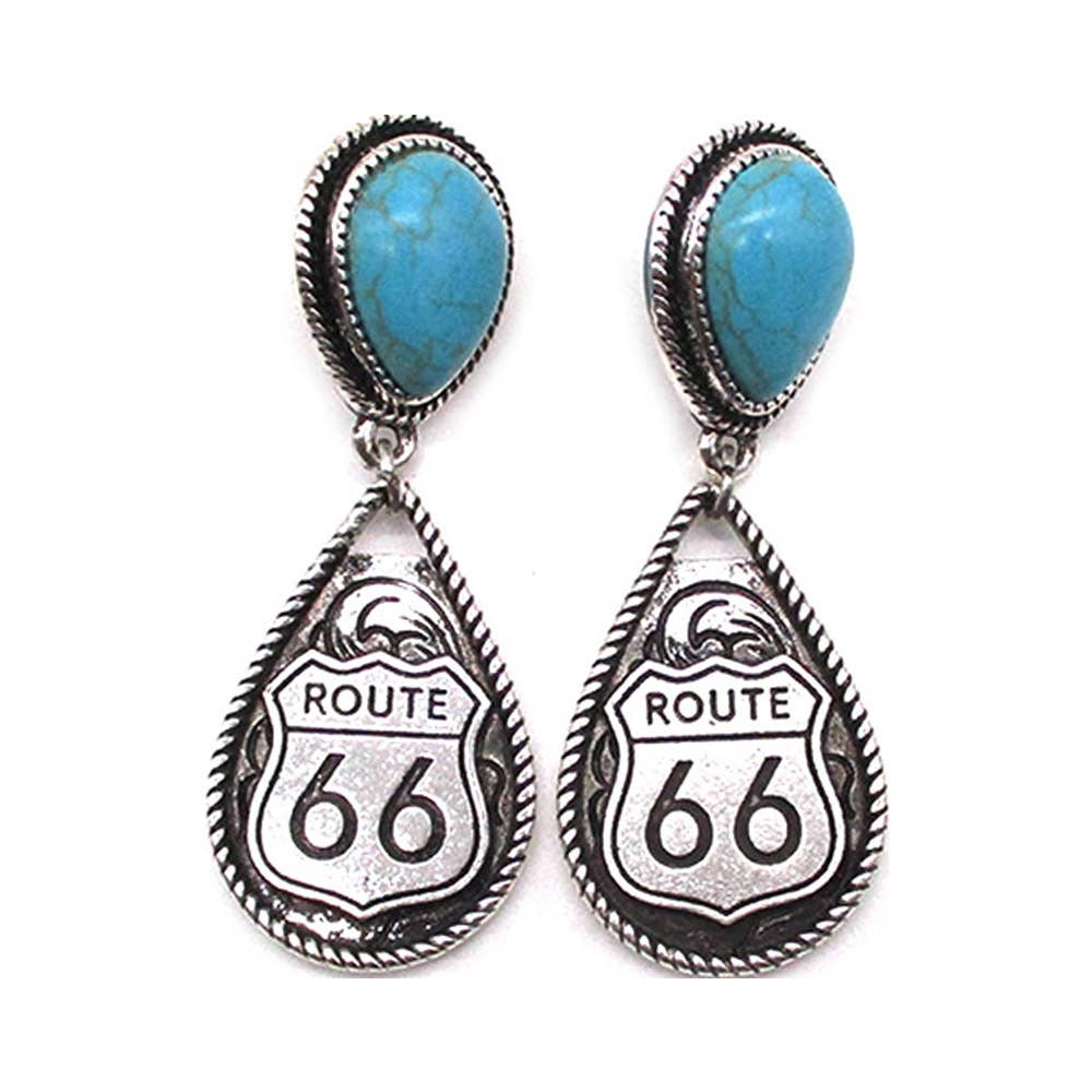 WESTERN TEARDROP ROUTE 66 EARRING, SE 3187