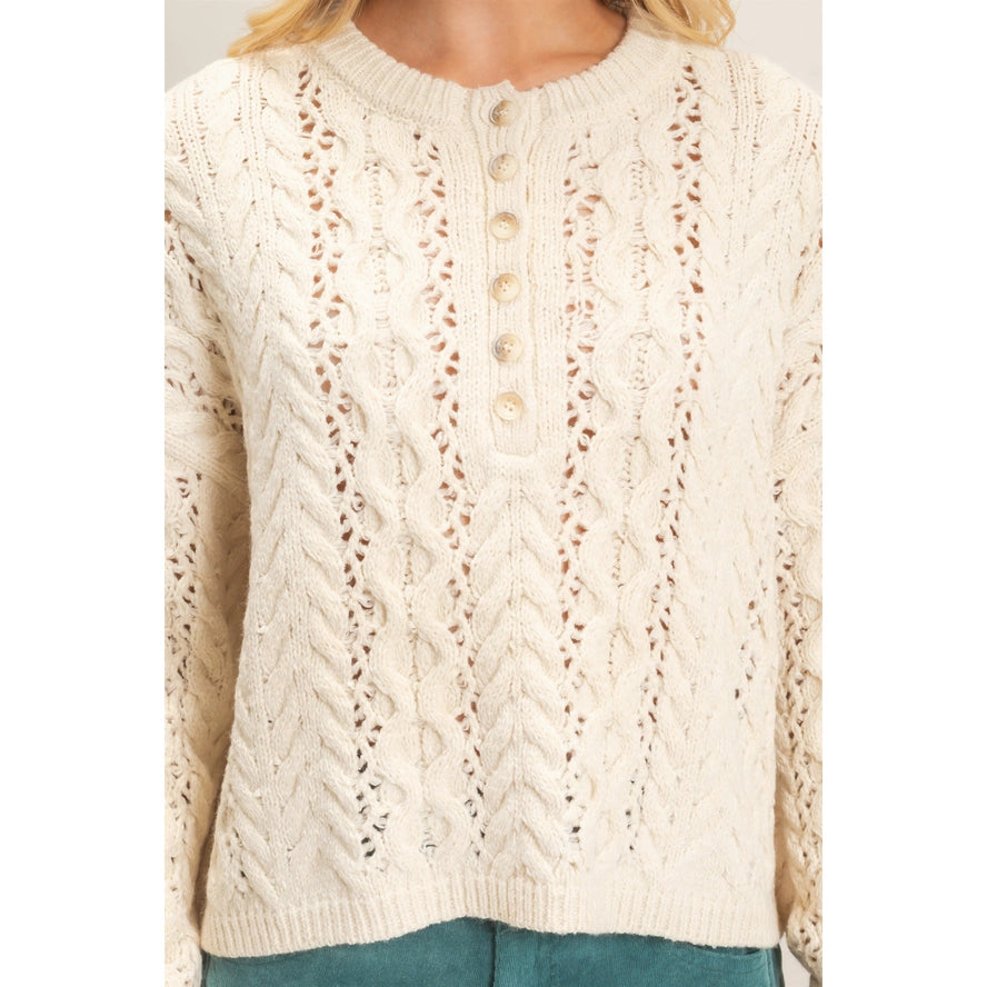 Cable Knit Henley