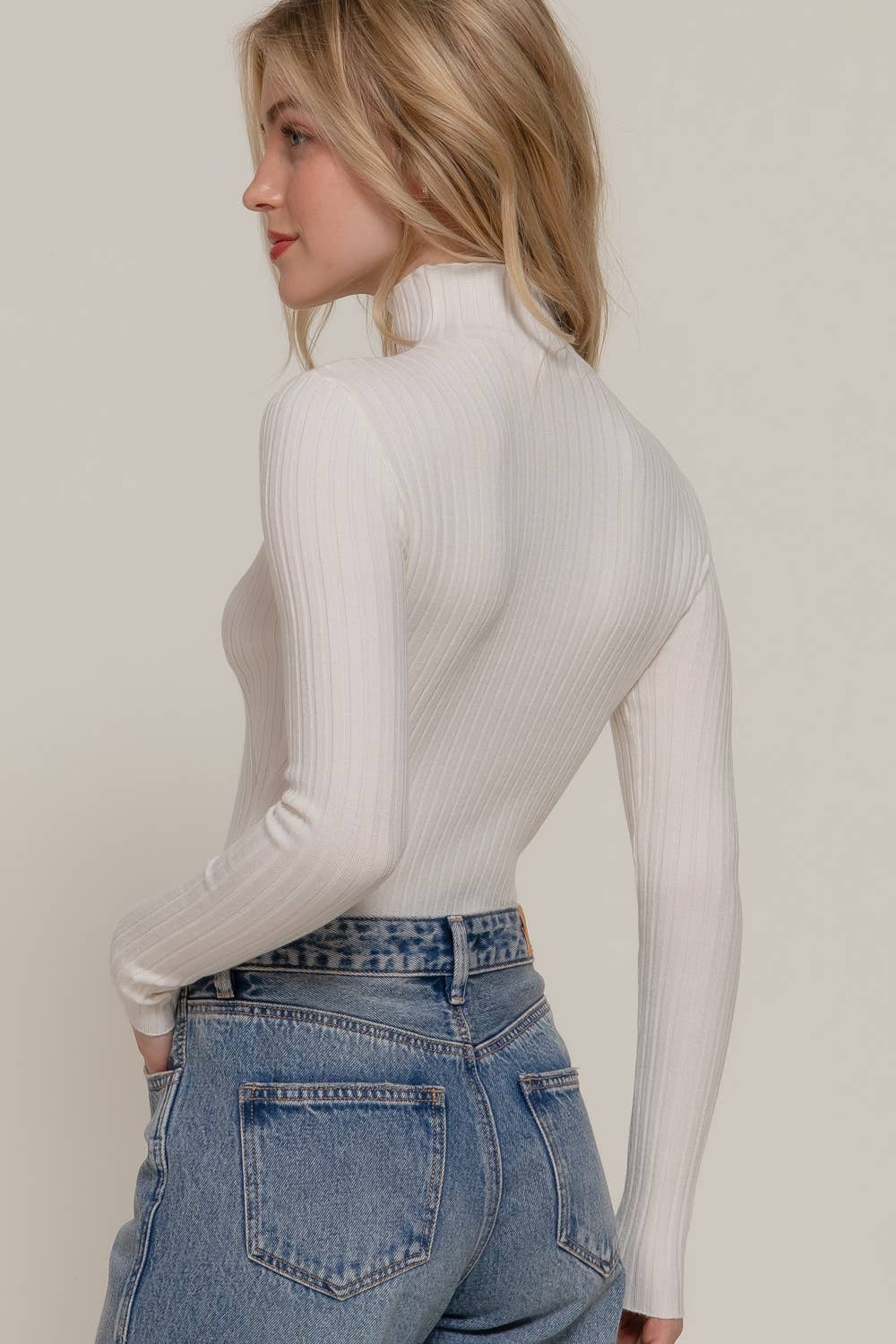 Long Sleeve Turtle Neck Sweater Bodysuit