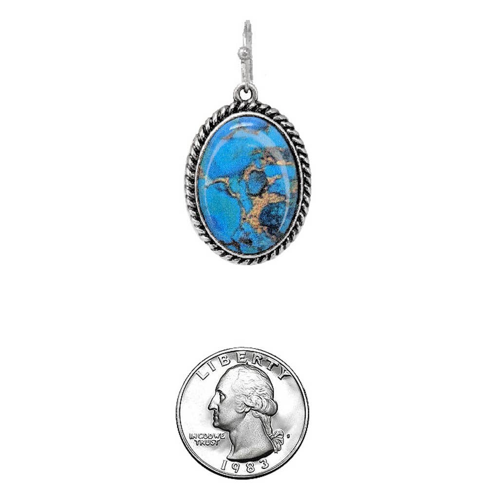 WESTERN OVAL PRINT EARRING, AE 9062