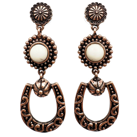Western Horseshoe Dangle Earrings