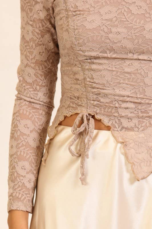 Romance Lace Drawstring Top