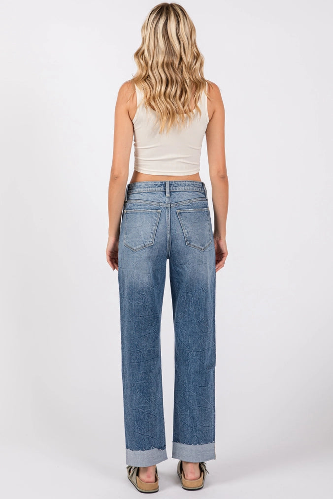Petra 153 High Rise Comfort Baggy Straight w/ Cuffed Hem