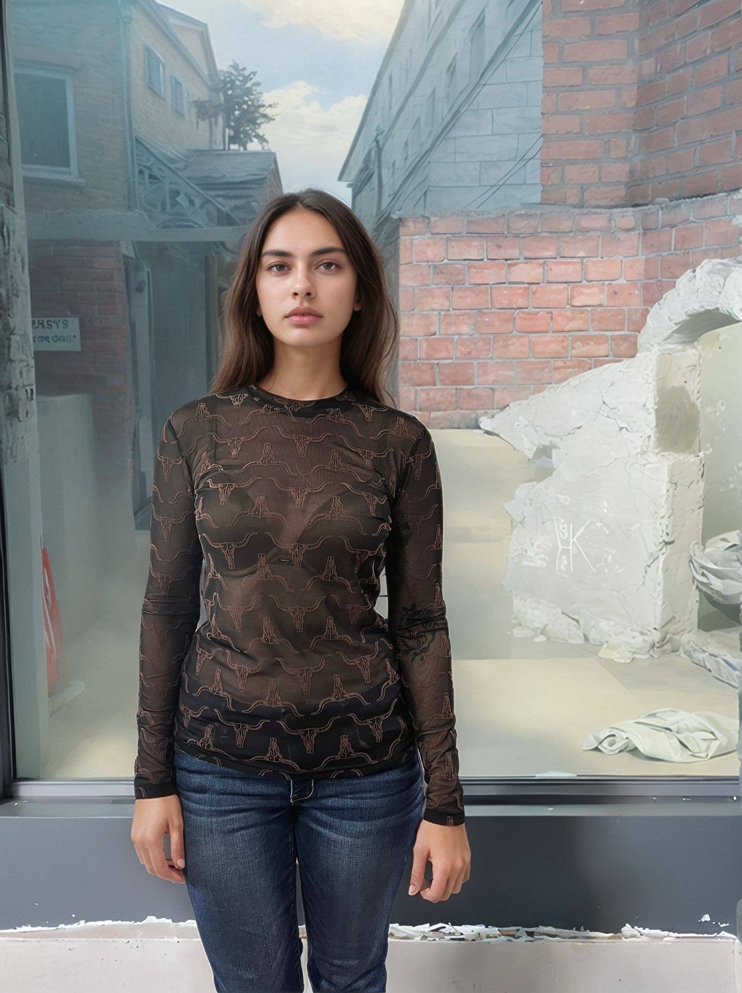 MK396 3D Printed Longhorn Mesh Top - Black/Brown