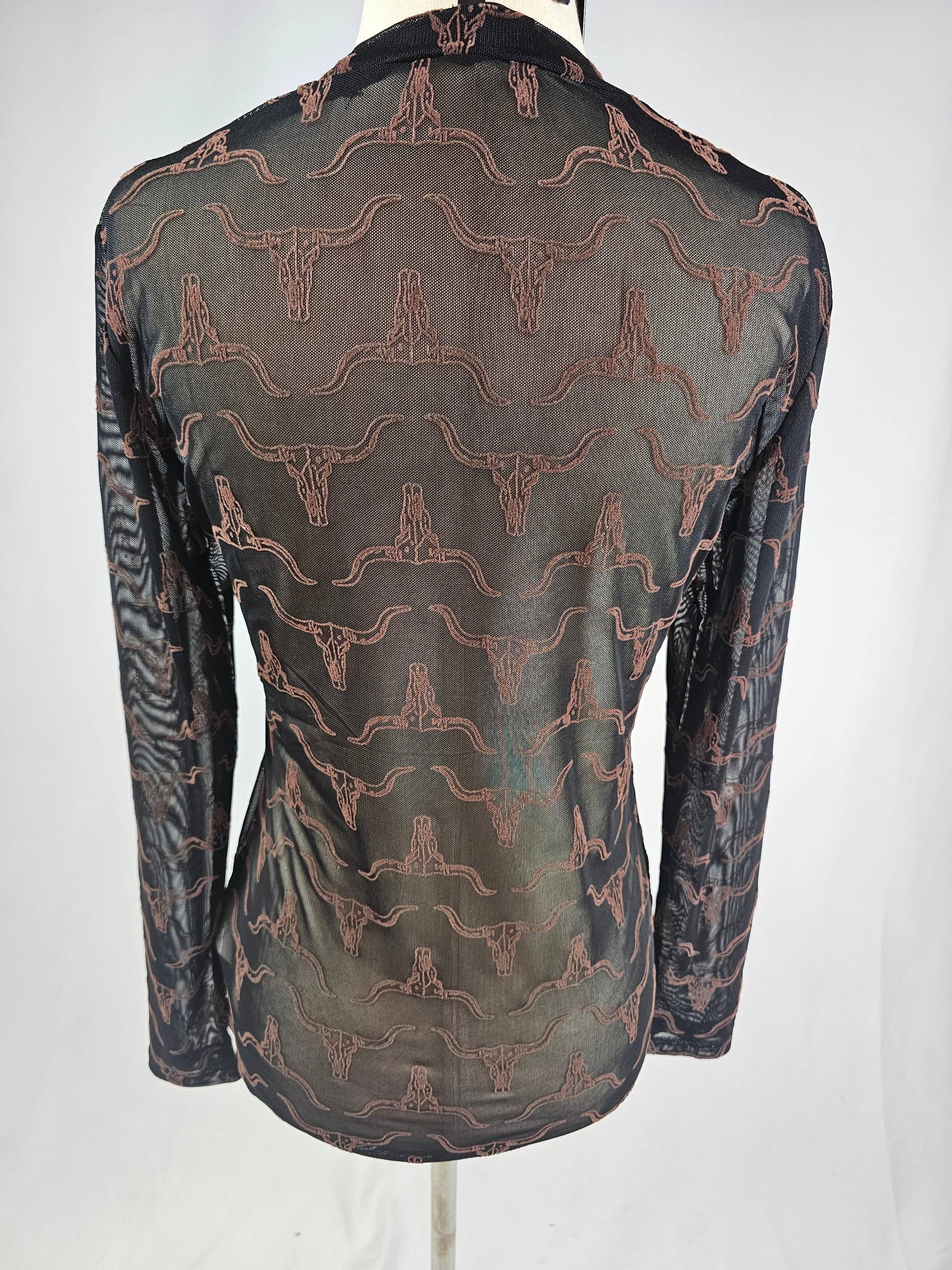 MK396 3D Printed Longhorn Mesh Top - Black/Brown