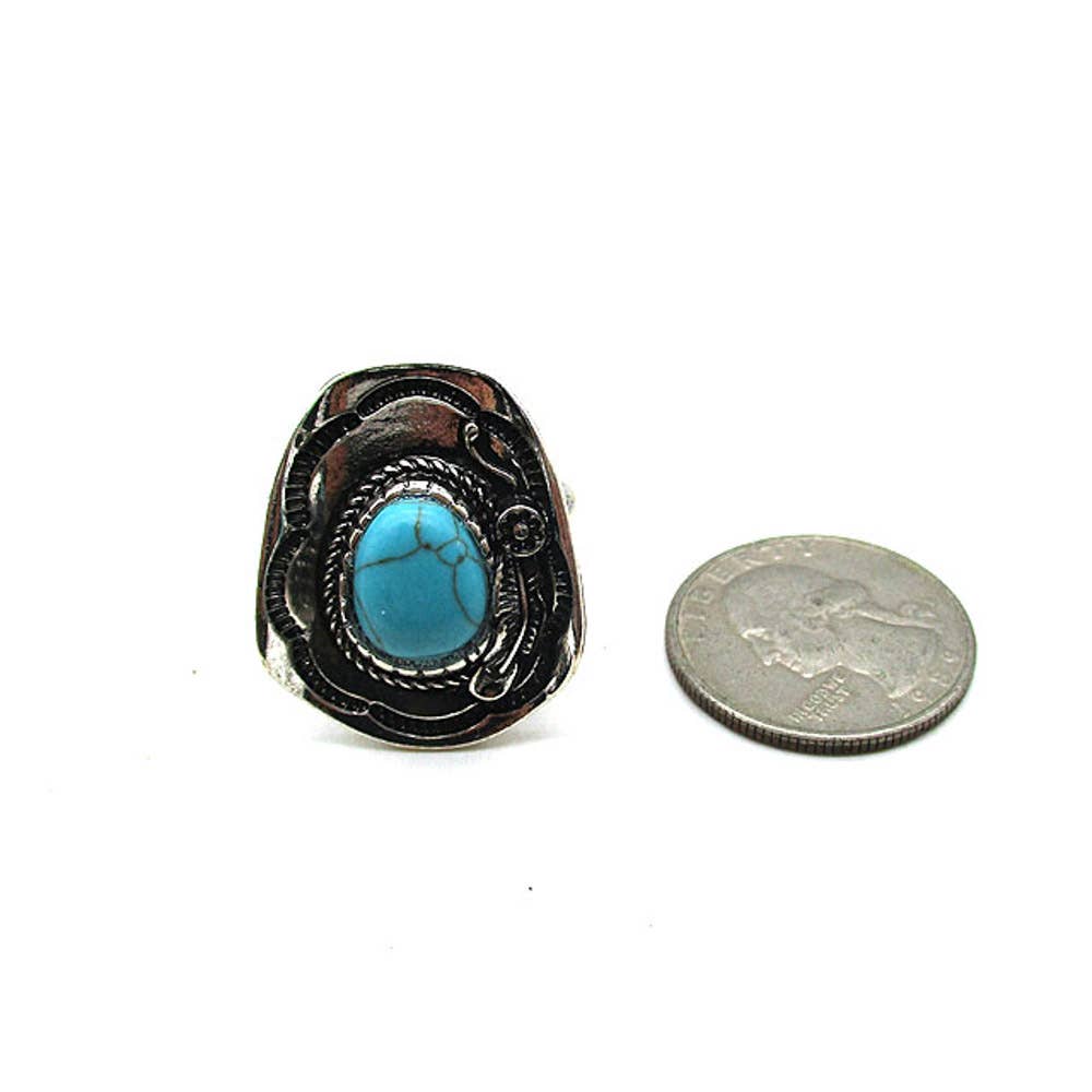 WESTERN COWBOY HAT DESIGN CUFF RING, SR 0334 SA