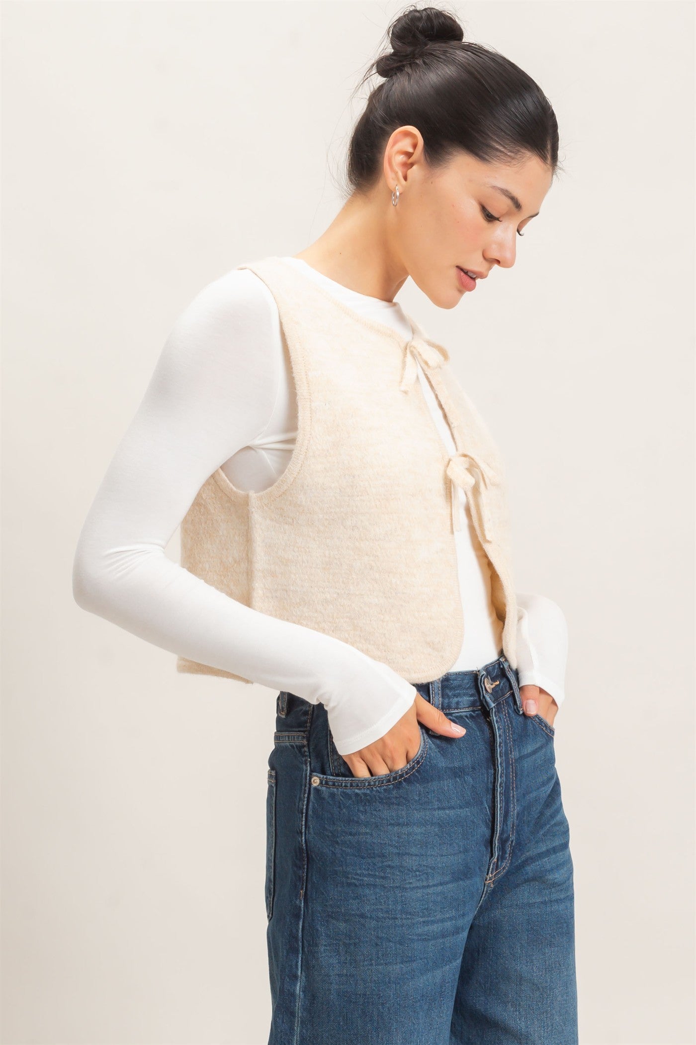 Sweater Vest With Front Ties
