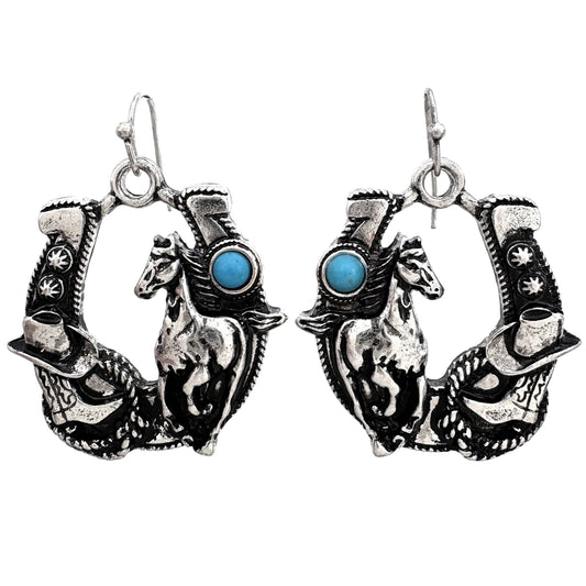 Western Cowboy Horseshoe Shape Earrings