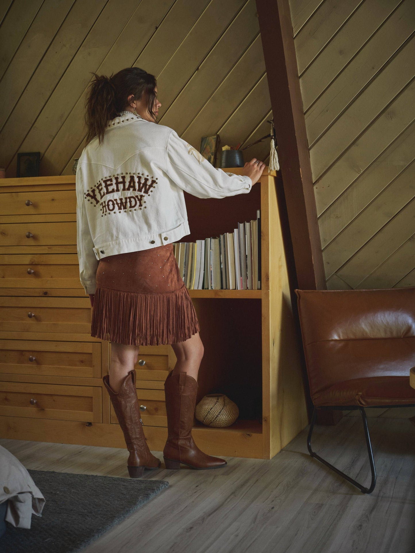 36284J - Yee Haw Howdy Western Denim Jacket